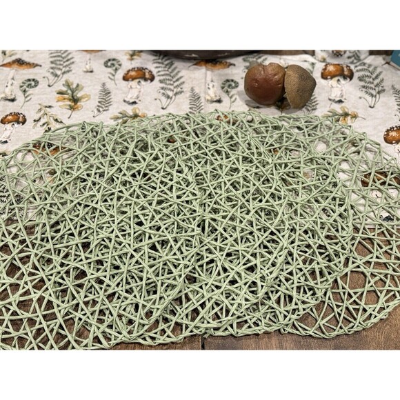 Set 8 SIGRID OLSEN Placemats Green 15” Cottagecore - Picture 5 of 8